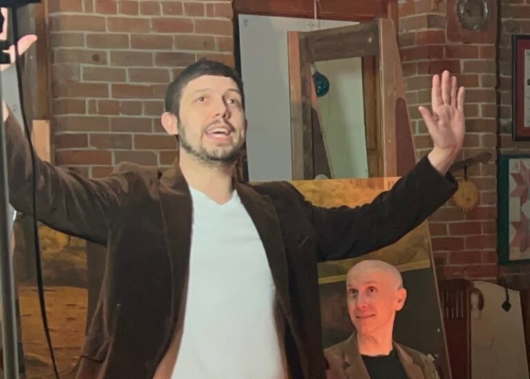 Konstantine Malakos as Jerry begins the story of Jerry and the dog