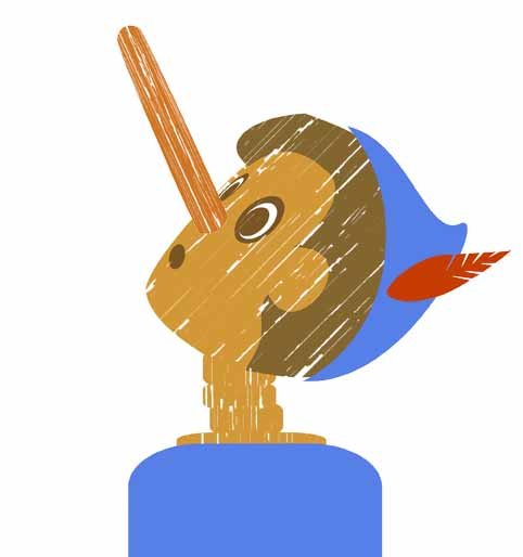 Pinocchio un marionette curieux regarde a son nez pendent que ca grandisse